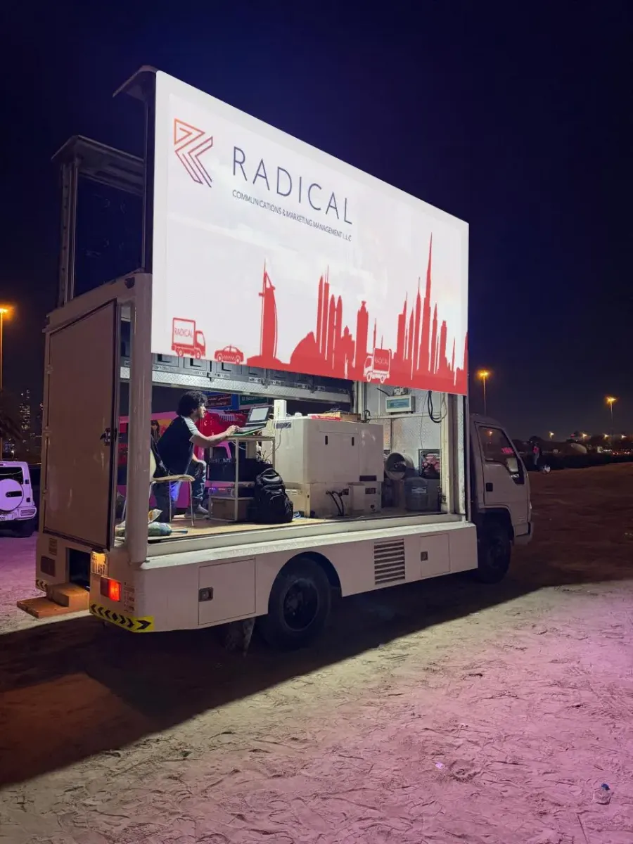 LED screen truck running a campaign in Dubai
